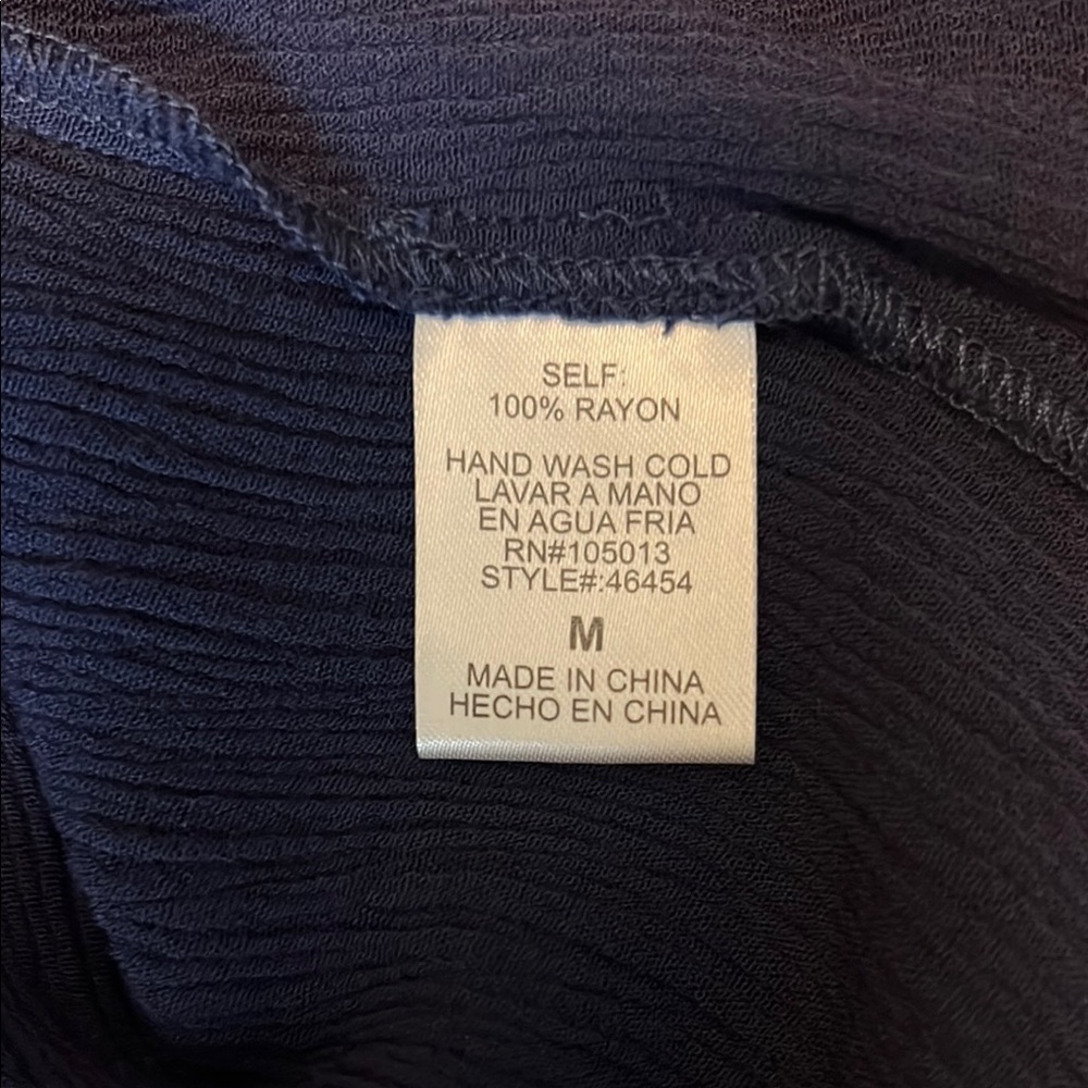 CM Callie Mac Women’s Size Small Blue Relaxed Embellished 3/4 Sleeve Blouse - Picture 3 of 9